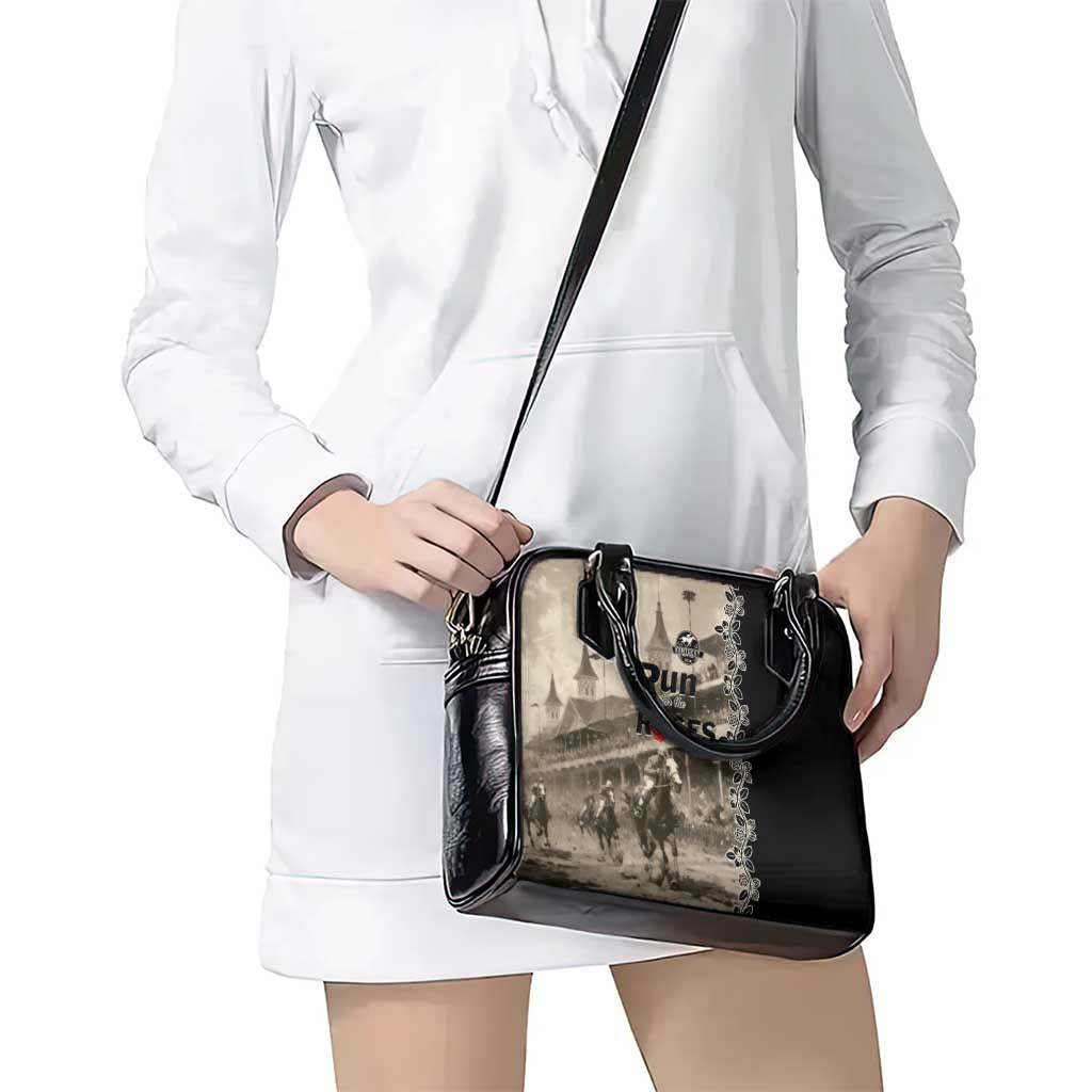 Kentucky Run For The Rose Shoulder Handbag Beige Rose Floral