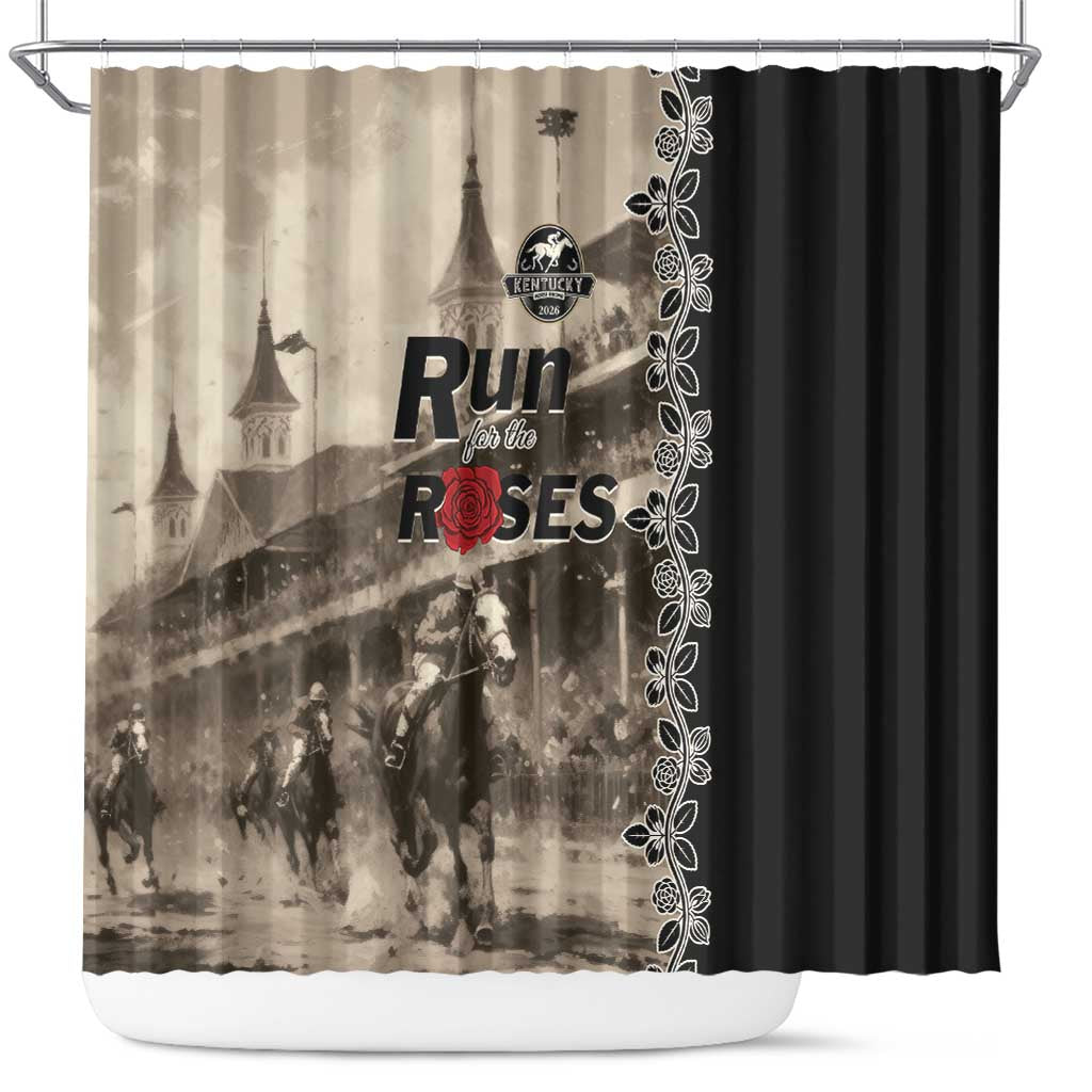 Kentucky Run For The Rose Shower Curtain Beige Rose Floral