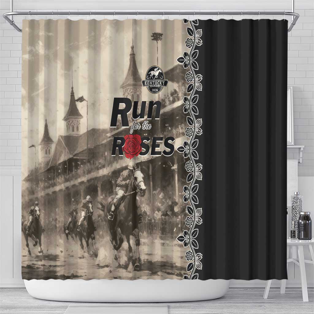 Kentucky Run For The Rose Shower Curtain Beige Rose Floral