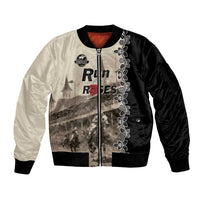 Personalized Kentucky Run For The Rose Sleeve Zip Bomber Jacket Beige Rose Floral