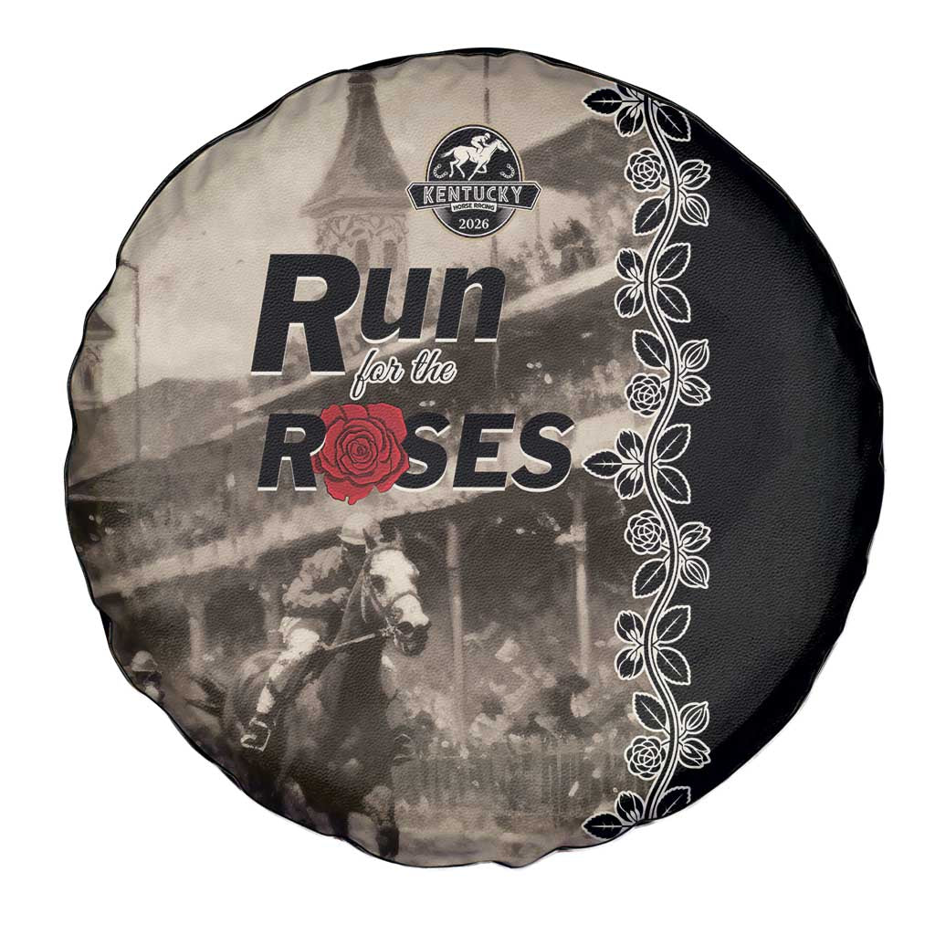 Kentucky Run For The Rose Spare Tire Cover Beige Rose Floral