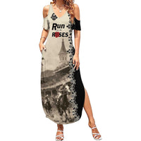 Personalized Kentucky Run For The Rose Summer Maxi Dress Beige Rose Floral