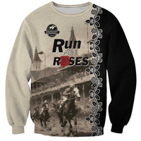Personalized Kentucky Run For The Rose Sweatshirt Beige Rose Floral