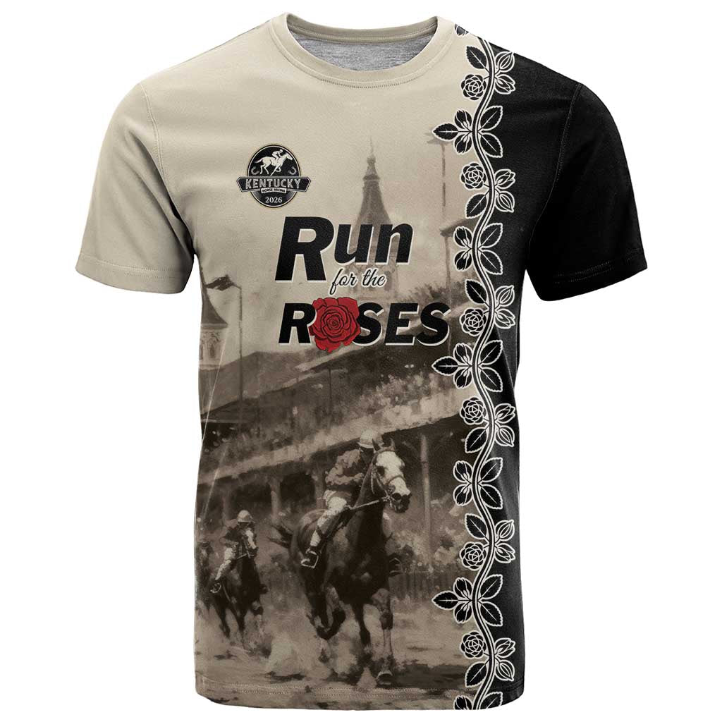 Personalized Kentucky Run For The Rose T Shirt Beige Rose Floral