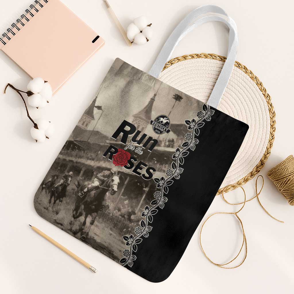 Kentucky Run For The Rose Tote Bag Beige Rose Floral