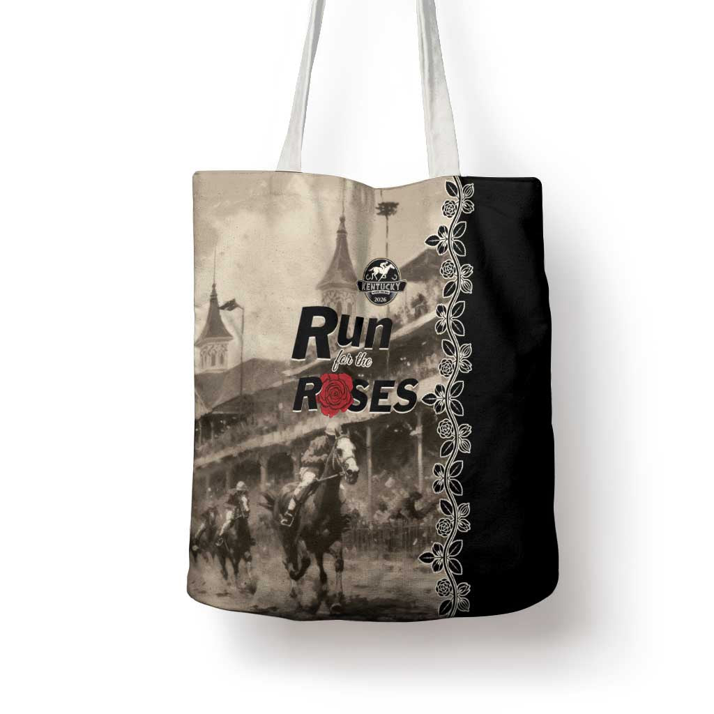 Kentucky Run For The Rose Tote Bag Beige Rose Floral
