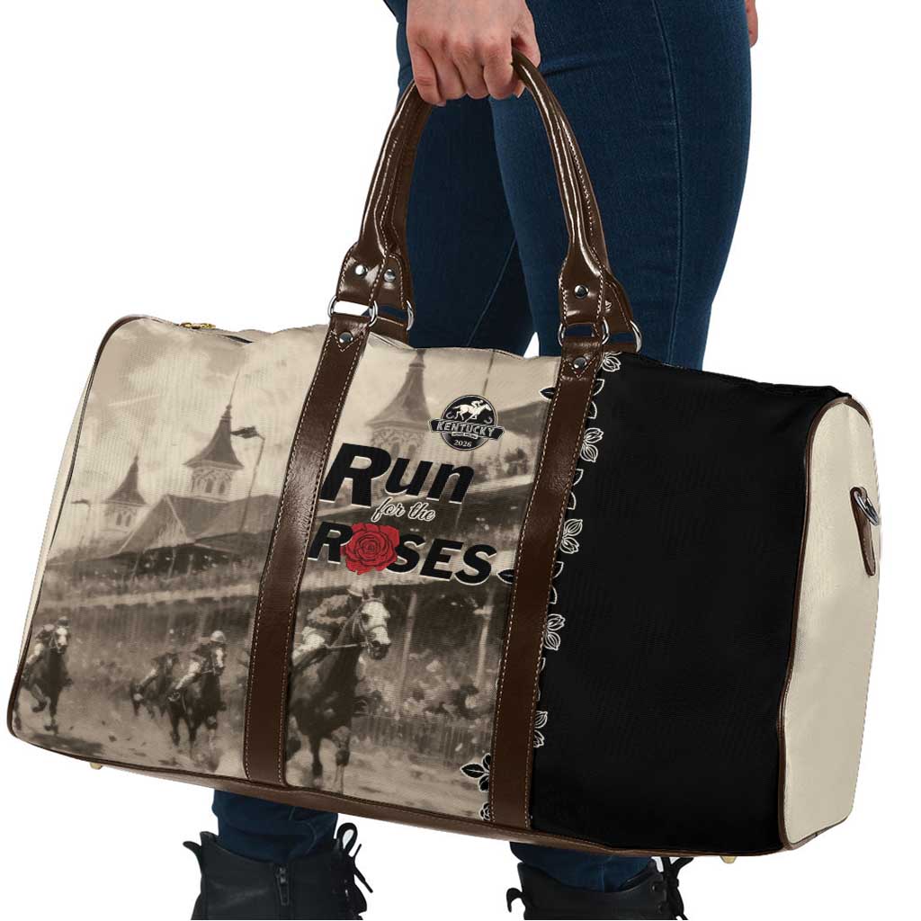 Kentucky Run For The Rose Travel Bag Beige Rose Floral