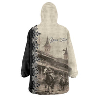 Personalized Kentucky Run For The Rose Wearable Blanket Hoodie Beige Rose Floral