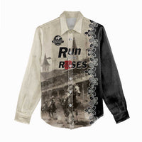 Personalized Kentucky Run For The Rose Women Casual Shirt Beige Rose Floral