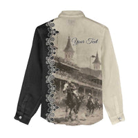 Personalized Kentucky Run For The Rose Women Casual Shirt Beige Rose Floral