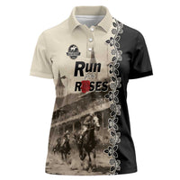 Personalized Kentucky Run For The Rose Women Polo Shirt Beige Rose Floral