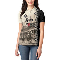 Personalized Kentucky Run For The Rose Women Polo Shirt Beige Rose Floral