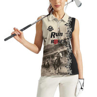 Personalized Kentucky Run For The Rose Women Sleeveless Polo Shirt Beige Rose Floral