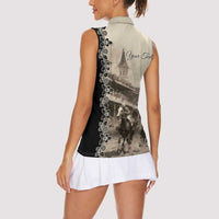 Personalized Kentucky Run For The Rose Women Sleeveless Polo Shirt Beige Rose Floral