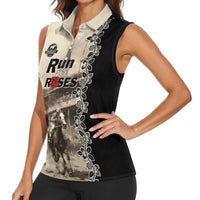 Personalized Kentucky Run For The Rose Women Sleeveless Polo Shirt Beige Rose Floral