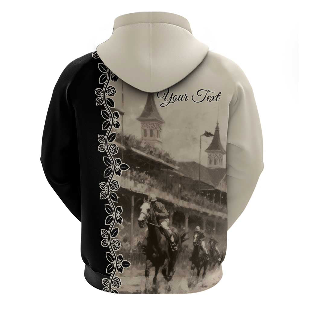 Personalized Kentucky Run For The Rose Zip Hoodie Beige Rose Floral