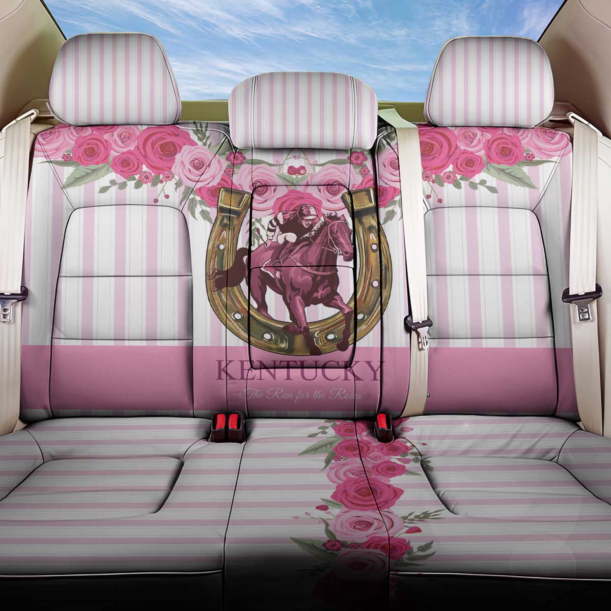 Kentucky Horse Racing Back Car Seat Cover Run For The Rose