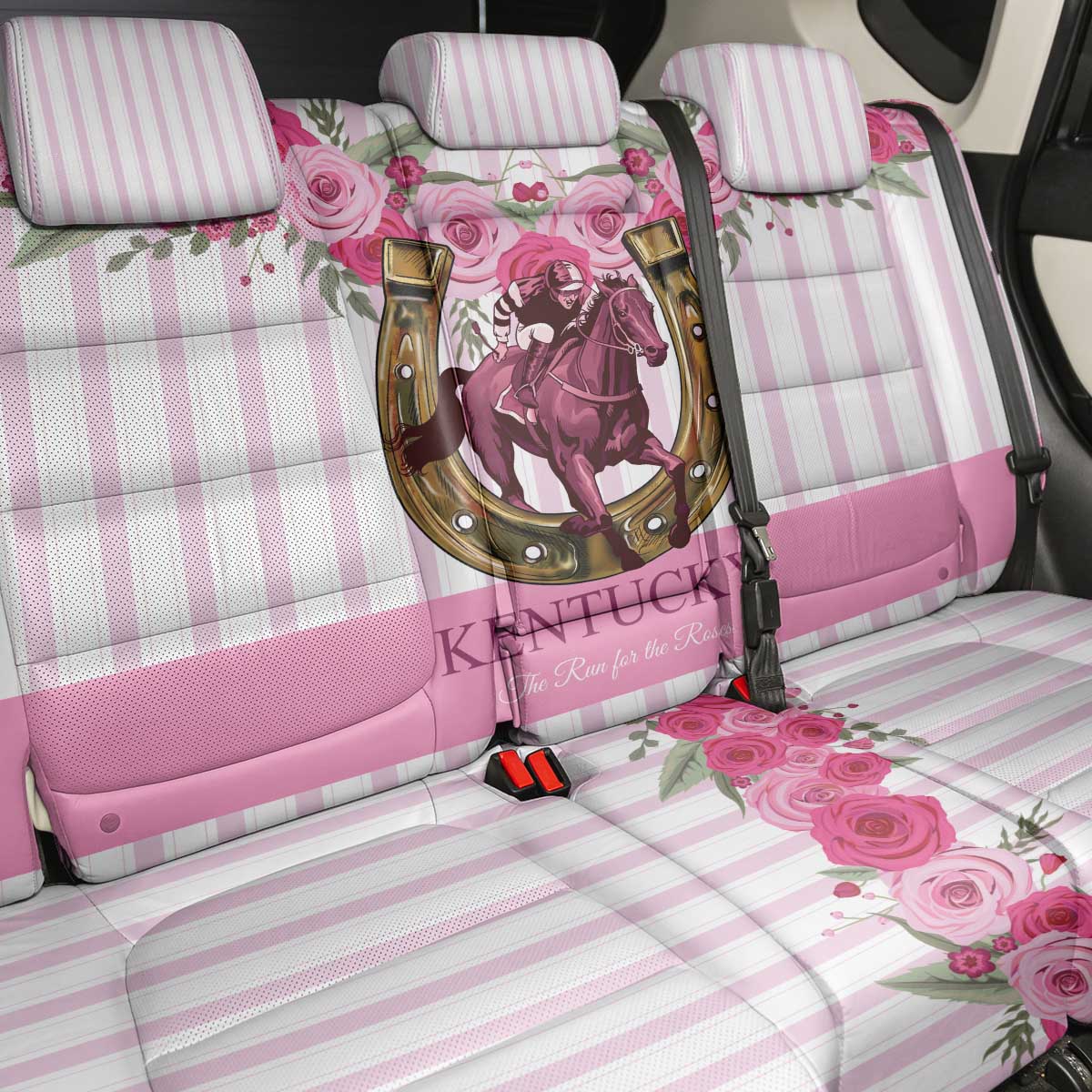 Kentucky Horse Racing Back Car Seat Cover Run For The Rose