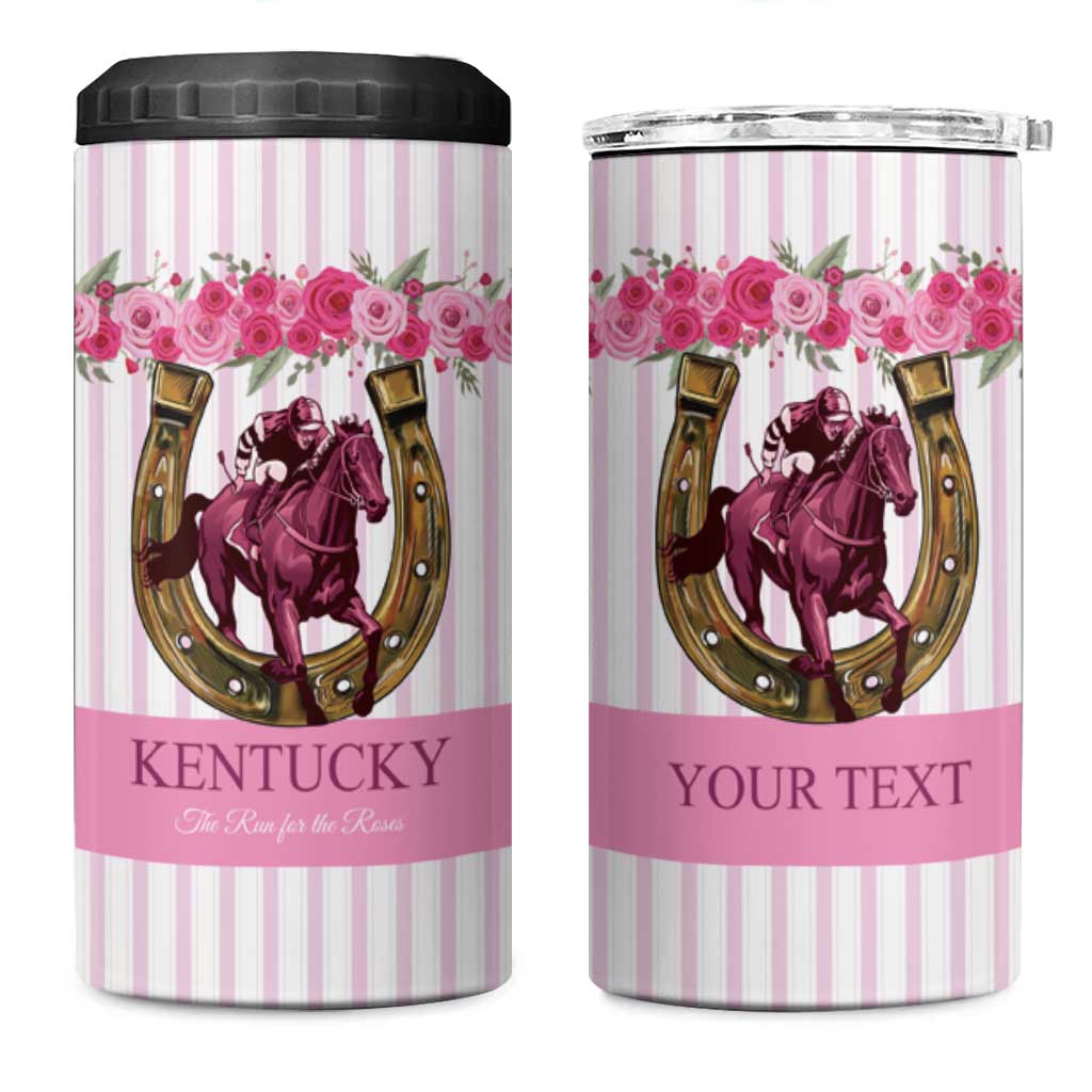 Personalized Kentucky Horse Racing 4 in 1 Can Cooler Tumbler Run For The Rose