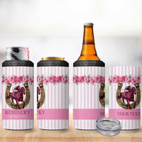 Personalized Kentucky Horse Racing 4 in 1 Can Cooler Tumbler Run For The Rose