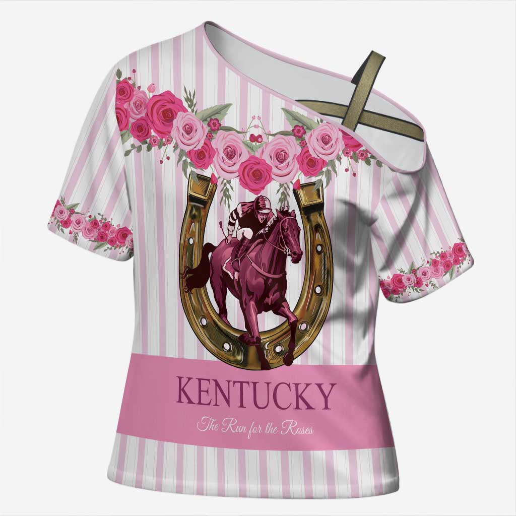 Personalized Kentucky Horse Racing Cross Shoulder Shirt Run For The Rose
