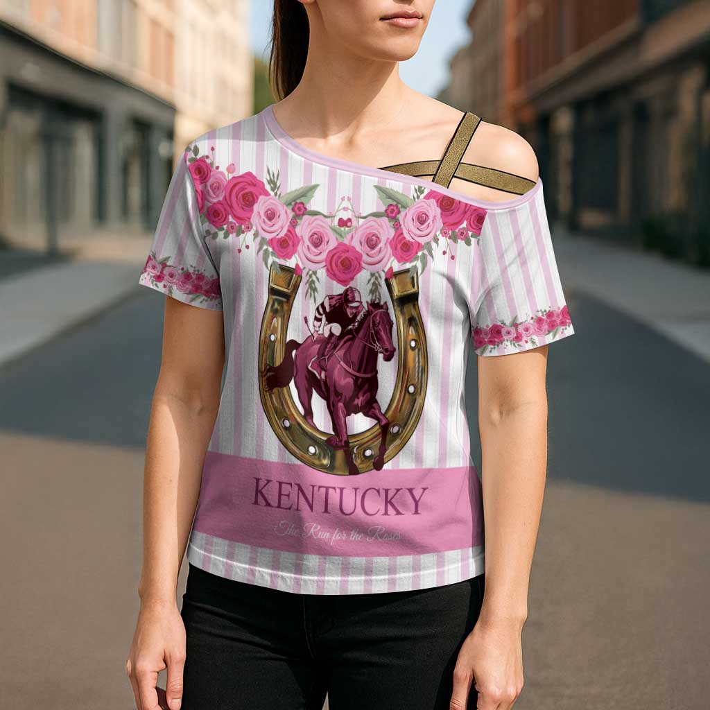 Personalized Kentucky Horse Racing Cross Shoulder Shirt Run For The Rose