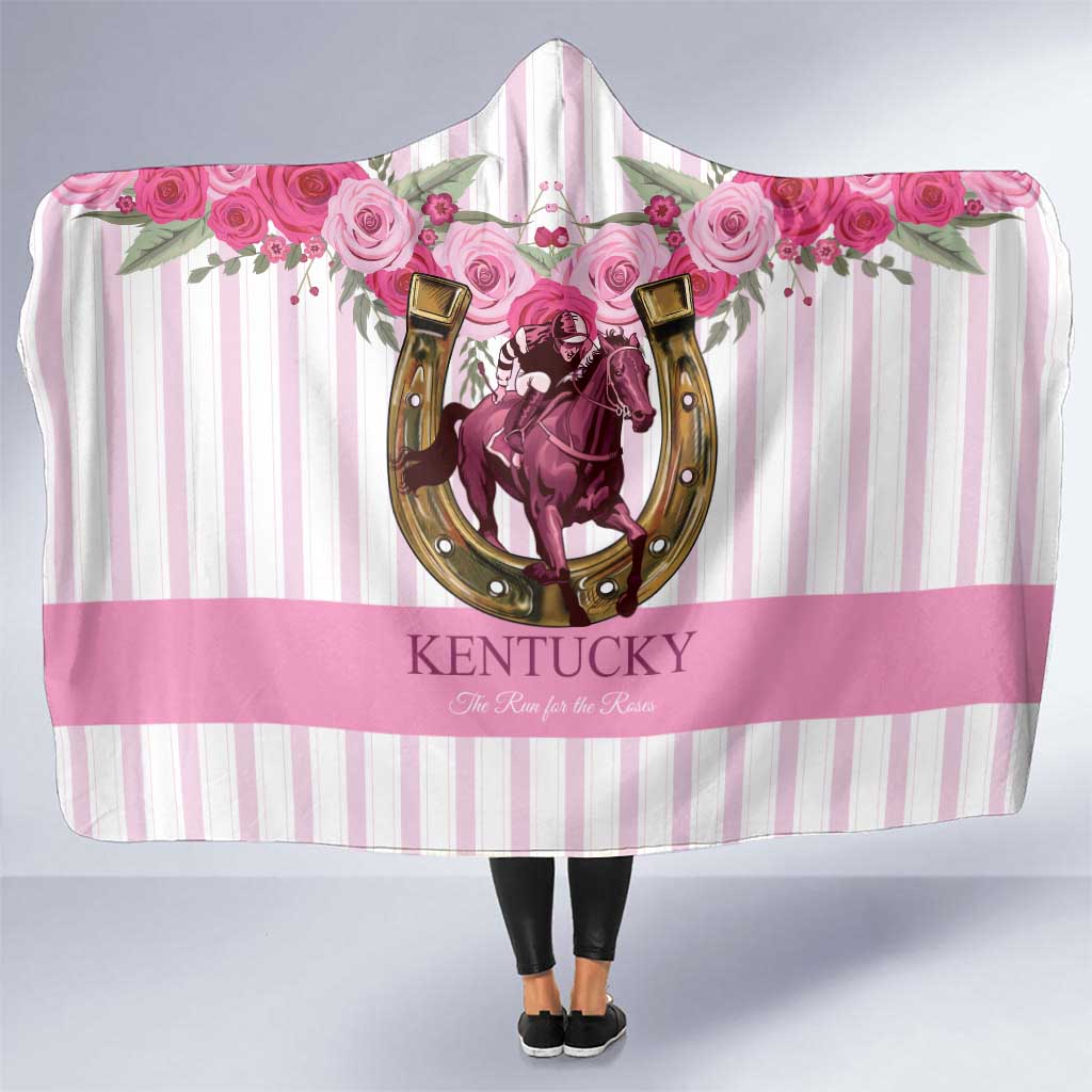 Kentucky Horse Racing Hooded Blanket Run For The Rose