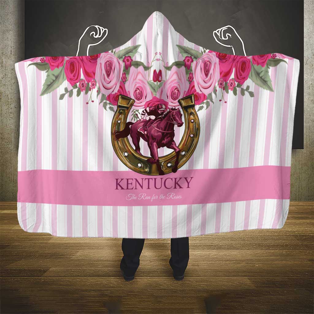 Kentucky Horse Racing Hooded Blanket Run For The Rose