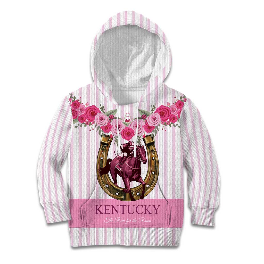 Personalized Kentucky Horse Racing Kid Hoodie Run For The Rose
