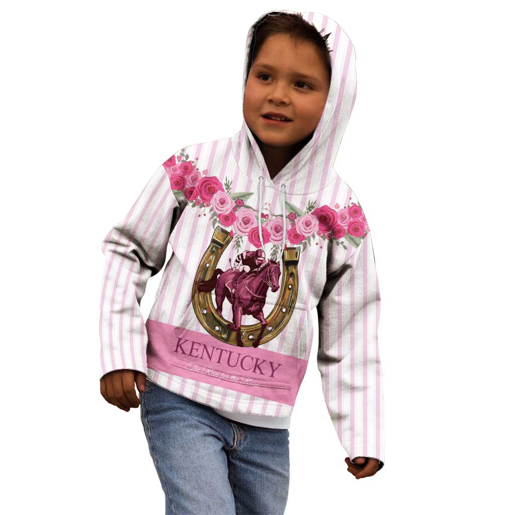 Personalized Kentucky Horse Racing Kid Hoodie Run For The Rose