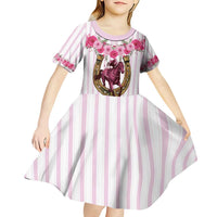 Personalized Kentucky Horse Racing Kid Short Sleeve Dress Run For The Rose