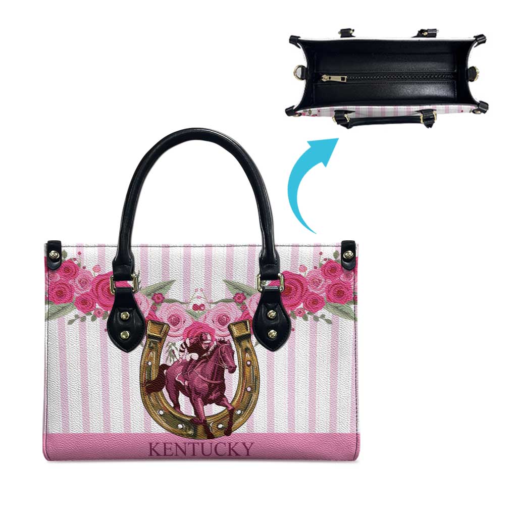 Kentucky Horse Racing Leather Bag Run For The Rose