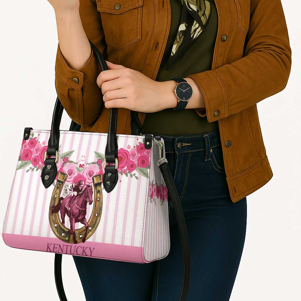 Kentucky Horse Racing Leather Bag Run For The Rose