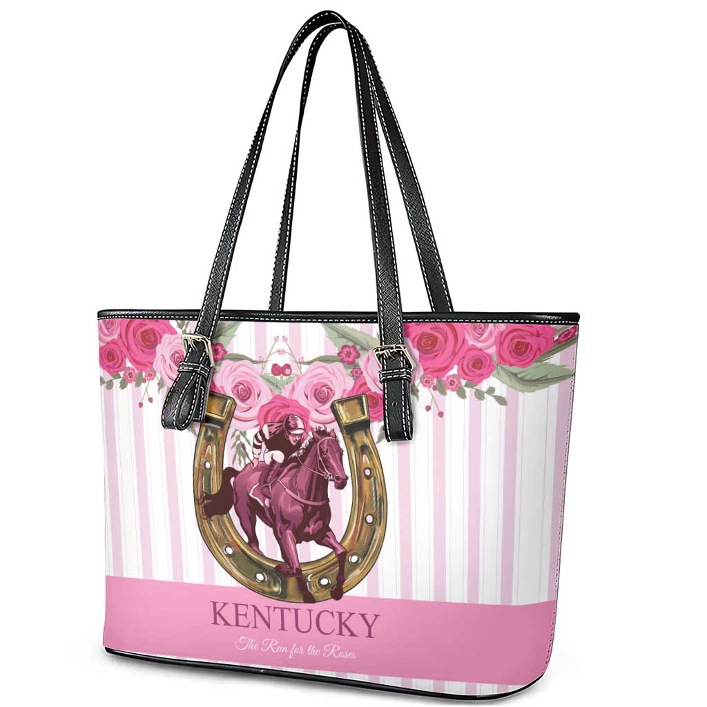 Kentucky Horse Racing Leather Tote Bag Run For The Rose