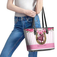 Kentucky Horse Racing Leather Tote Bag Run For The Rose