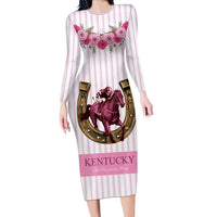 Personalized Kentucky Horse Racing Long Sleeve Bodycon Dress Run For The Rose
