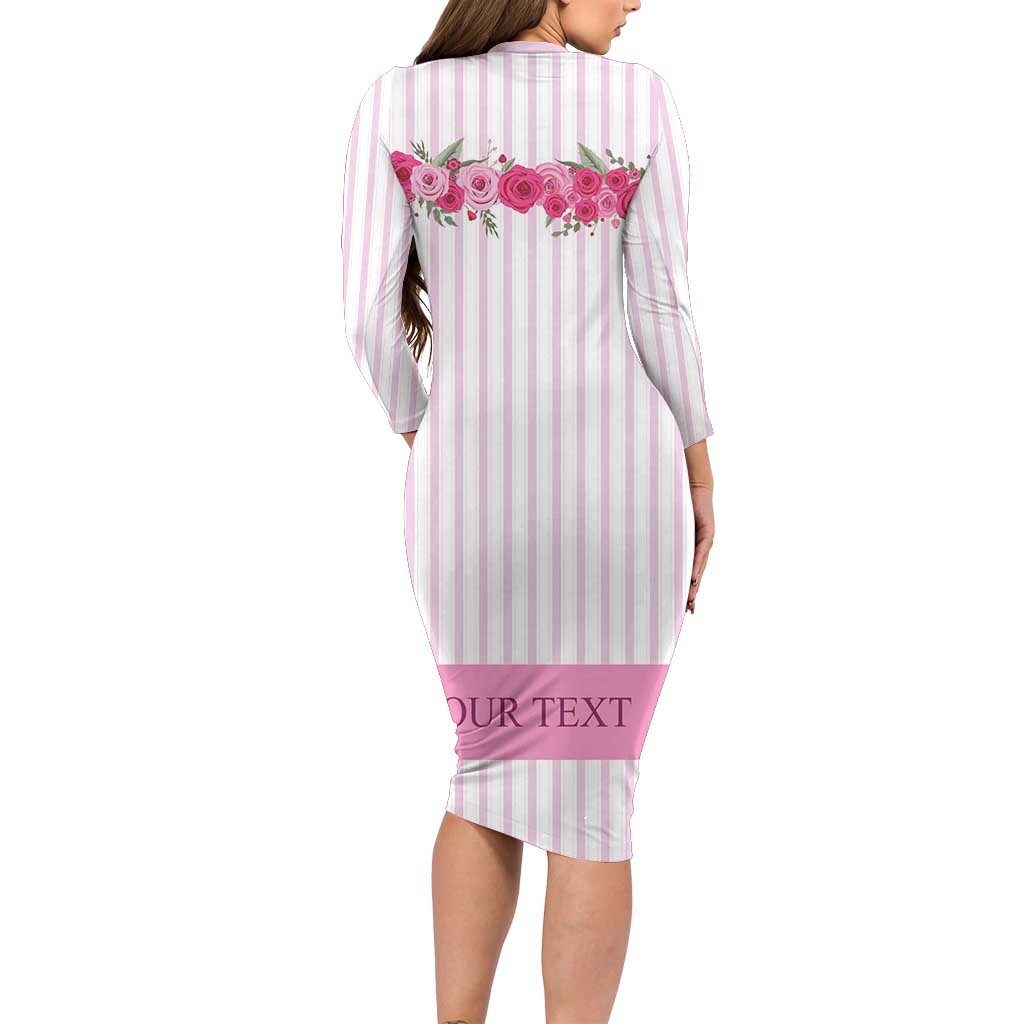 Personalized Kentucky Horse Racing Long Sleeve Bodycon Dress Run For The Rose