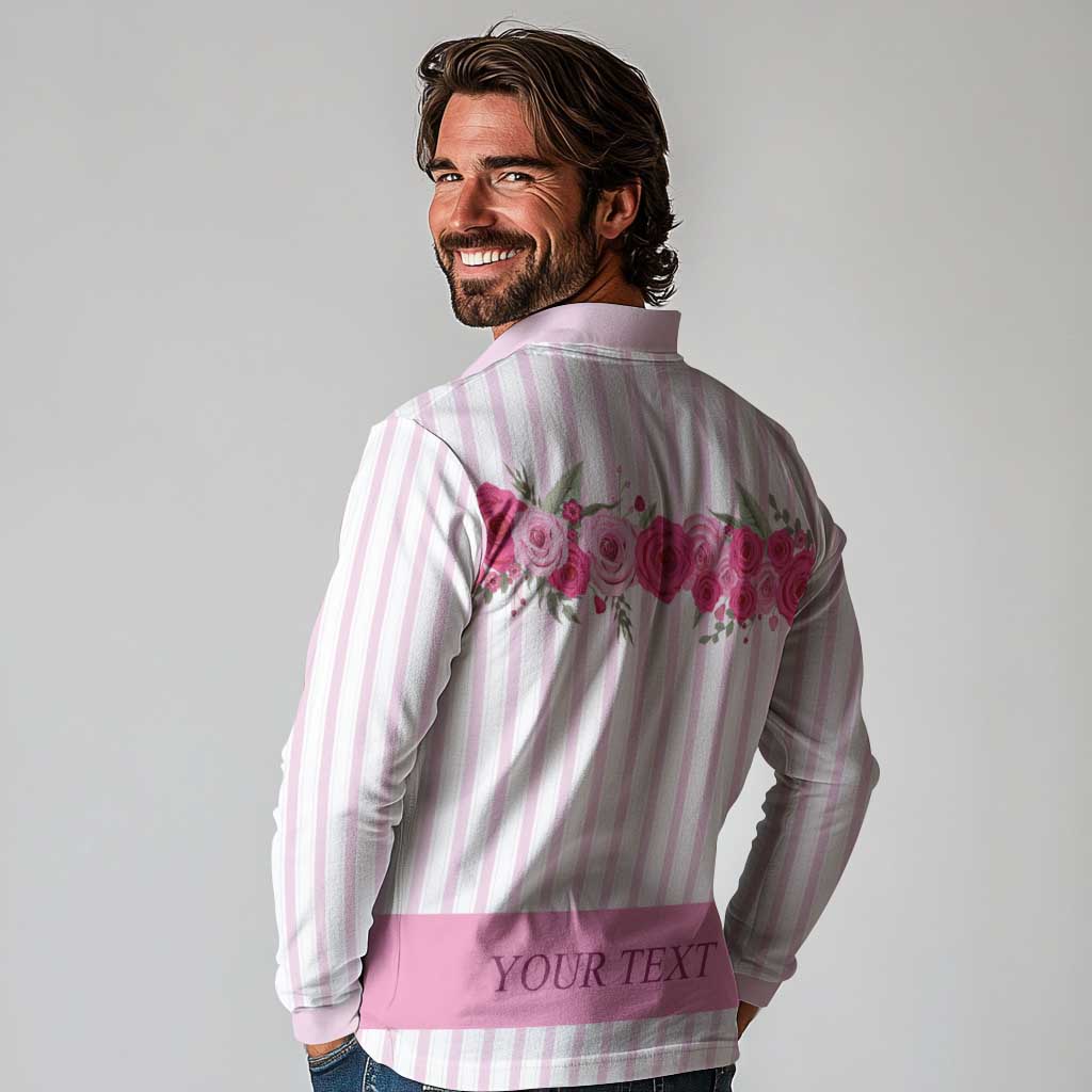 Personalized Kentucky Horse Racing Long Sleeve Polo Shirt Run For The Rose