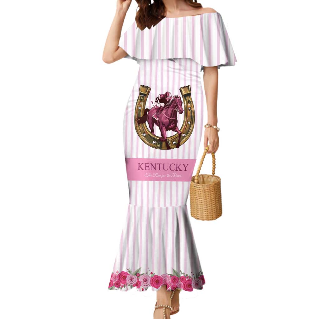 Personalized Kentucky Horse Racing Mermaid Dress Run For The Rose