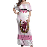 Personalized Kentucky Horse Racing Off Shoulder Maxi Dress Run For The Rose