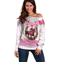 Personalized Kentucky Horse Racing Off Shoulder Sweater Run For The Rose