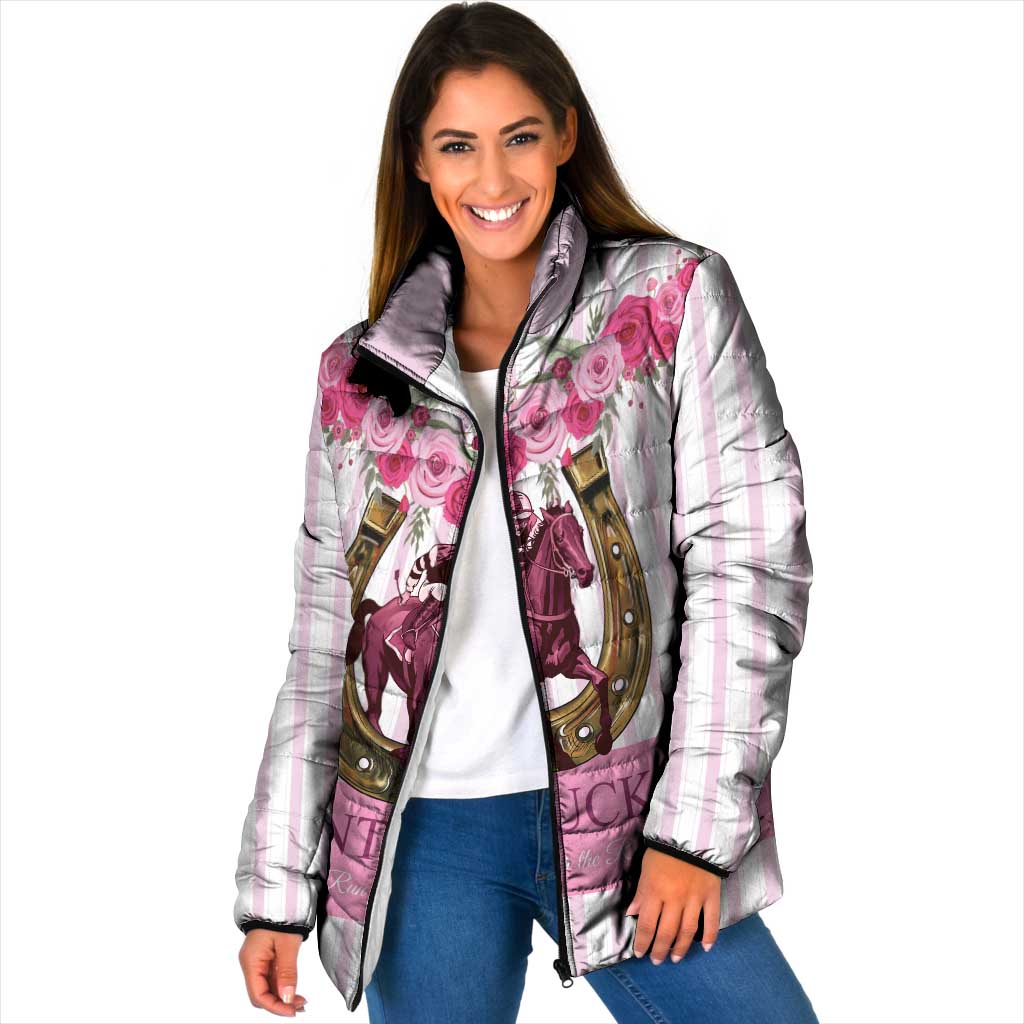 Personalized Kentucky Horse Racing Padded Jacket Run For The Rose