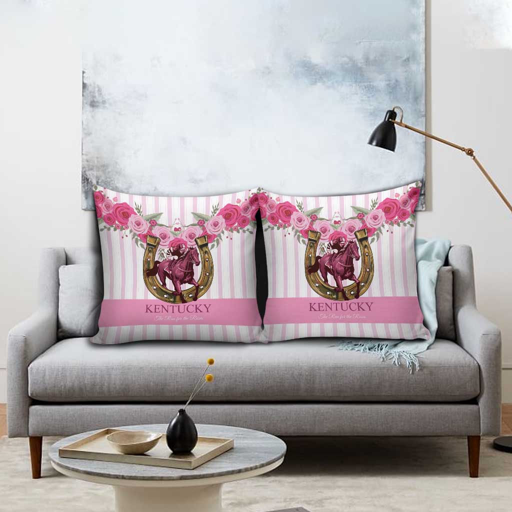 Kentucky Horse Racing Pillow Cover Run For The Rose