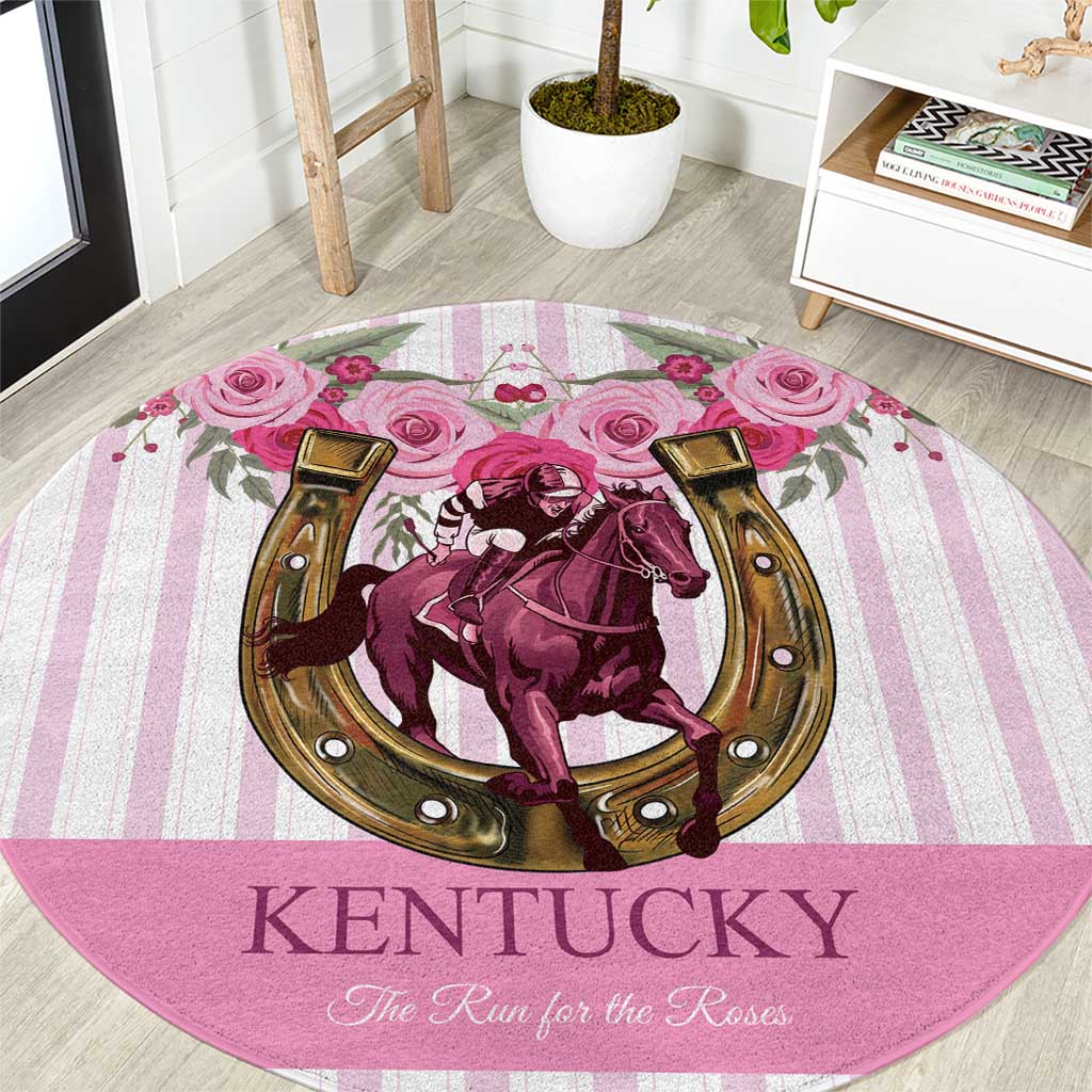 Kentucky Horse Racing Round Carpet Run For The Rose
