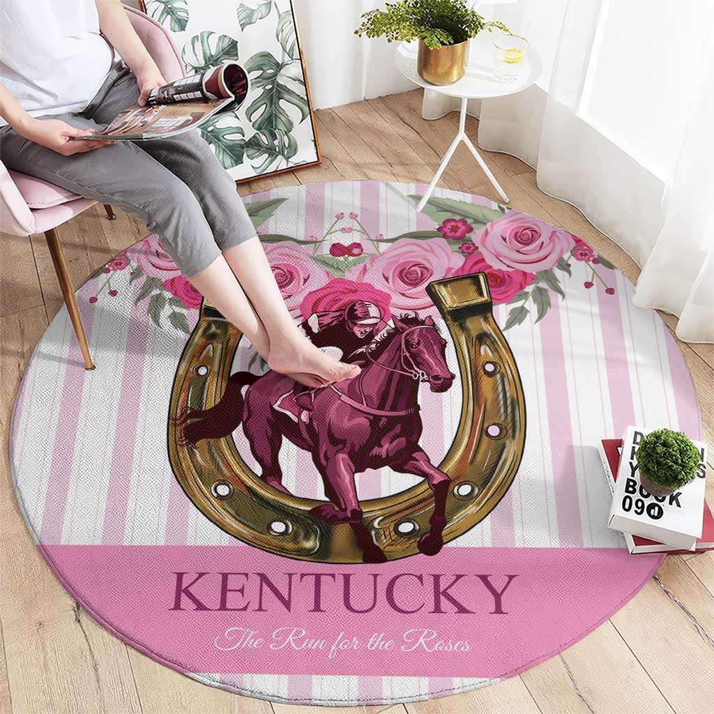 Kentucky Horse Racing Round Carpet Run For The Rose