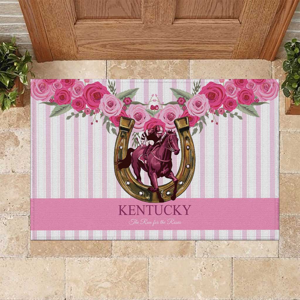 Kentucky Horse Racing Rubber Doormat Run For The Rose