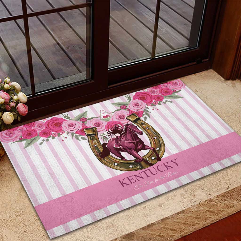 Kentucky Horse Racing Rubber Doormat Run For The Rose