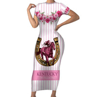 Personalized Kentucky Horse Racing Short Sleeve Bodycon Dress Run For The Rose