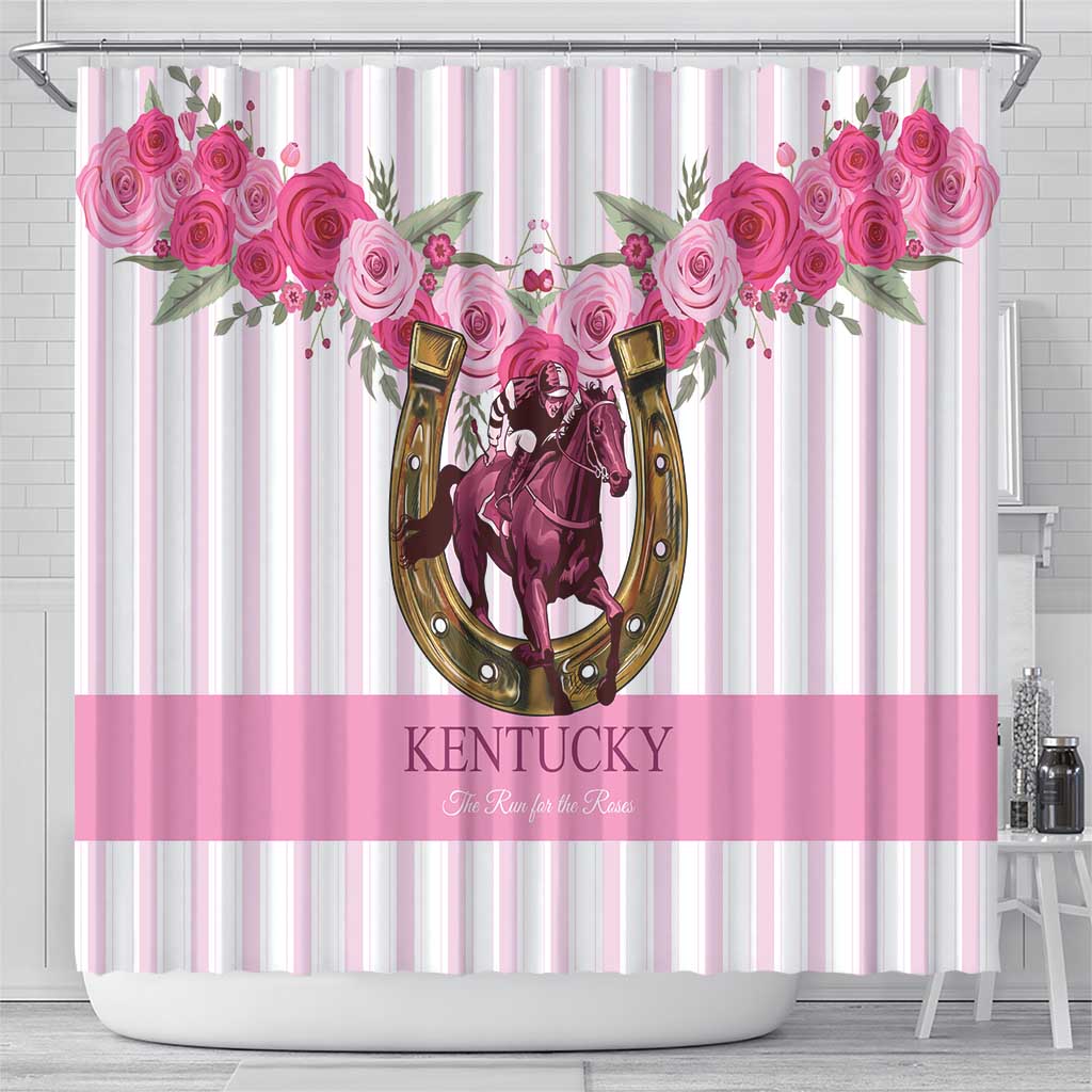 Kentucky Horse Racing Shower Curtain Run For The Rose