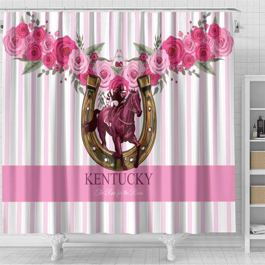 Kentucky Horse Racing Shower Curtain Run For The Rose